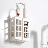 Carvallo Pro Värmehållare för Hårfön | Badrumsorganisation med Förvaringsfack | Platsbesparande Hårfönshållare & Stylingsstation Carvallo