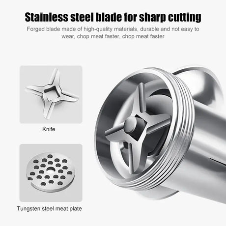 Royallure Manuell Rostfritt Stål Korvstoppare & Köttkvarn – Handvevad, Tungt Utförande Carvallo