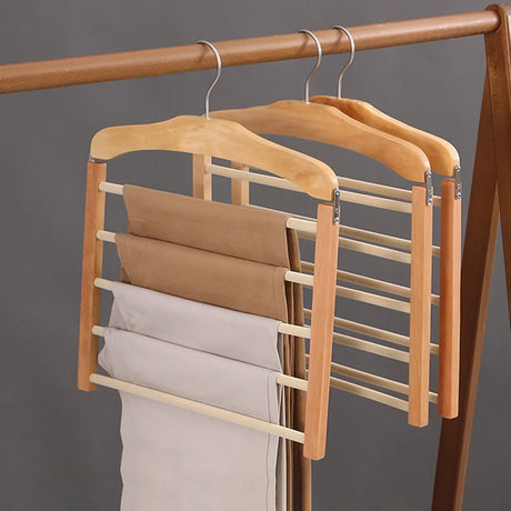 Utrymmesbesparande Trä Multi-Tier Byxor Rack Carvallo