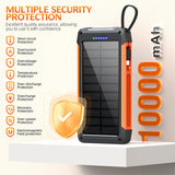 Carvallo MagCharge Solkraftbank 10000mAh | Magnetisk trådlös laddning | 22,5W snabbladdningsfunktion | Med kabel och ficklampa | För iPhone, Samsung & Co. Carvallo