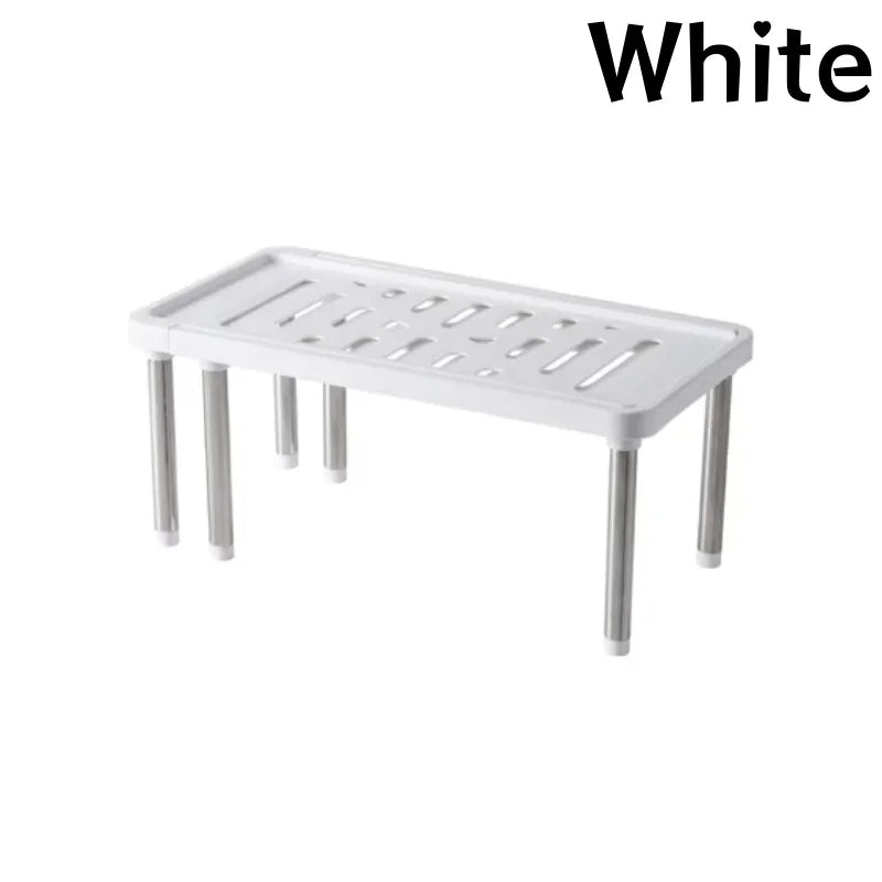 Carvallo Teleskopiskt Köksställ 35–61 cm | Utdragbar Hylla med halkfria fötter | Stabil Förvaring av PP & Rostfritt Stål Carvallo