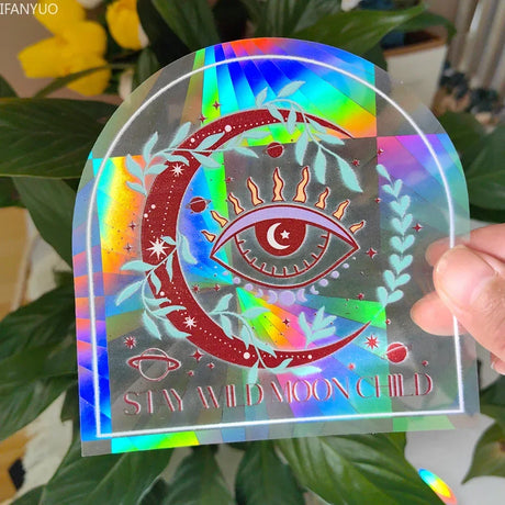 Carvallo fönsterdekal solfångare | Självhäftande med 3D-regnbågseffekt | För fönster, väggar & dekoration Carvallo