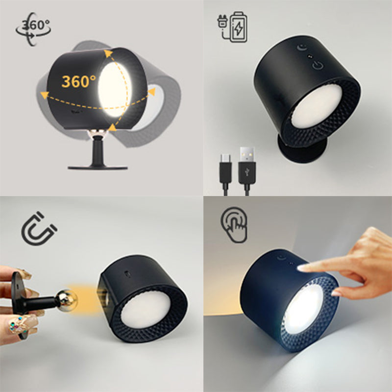 Uppladdningsbar 360° Rotationsbar Magnetisk LED Vägglampa – Justerbar Trådlös Nattlampa Carvallo
