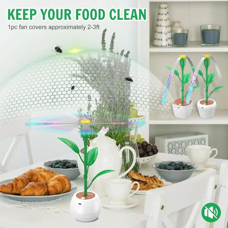 Carvallo Fluganpassningsbordfläkt | USB & Batteridrift | 3 Designer att välja mellan | För picknick, BBQ & utomhus Carvallo