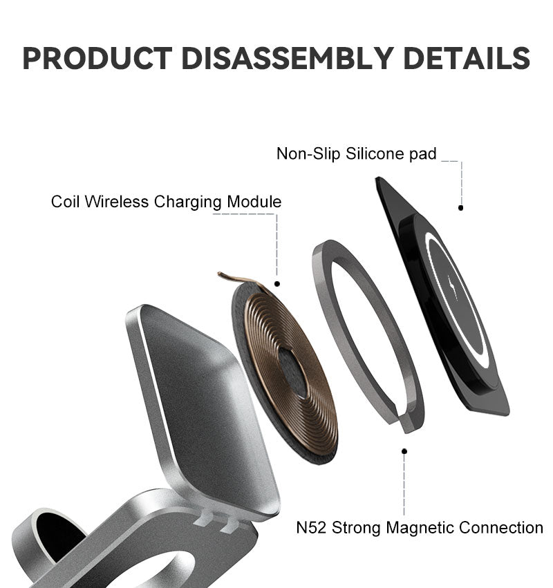 3 i 1 Snabb Magnetisk Fällbar Trådlös Laddare För iPhones, AirPods och Apple Watches Carvallo