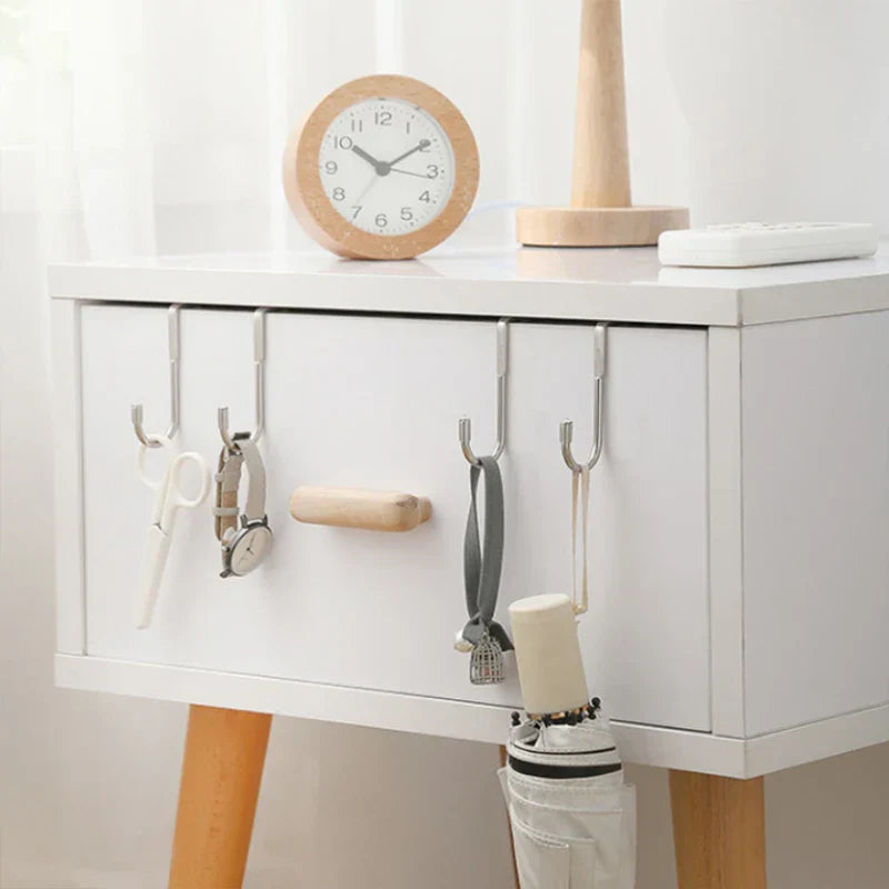 Carvallo DUOHOLD | Dubbelkrok för skåpdörrar | Rostfritt stål 304 | Svart eller Vit | Utan borrning Carvallo