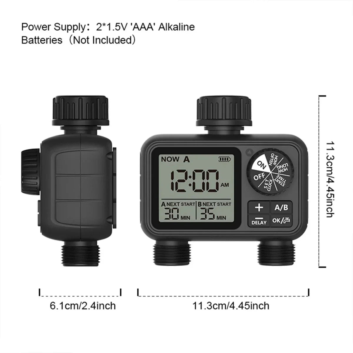 Carvallo SmartFlow Digital vattentimer | Automatisk & vattensparande | Med regnpaus & LCD-display | IPX5 vattentät Carvallo
