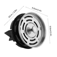 Carvallo SplashGuard diskho sprutskydd & avloppsfilter | För köksavlopp & matresterkniv | 8,6x10 cm | Rostfritt stål + plast Carvallo