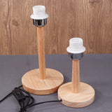 Royallure Trä Bordslampa Bas med E27 Fäste & På/Av Switch för Hemljus Carvallo