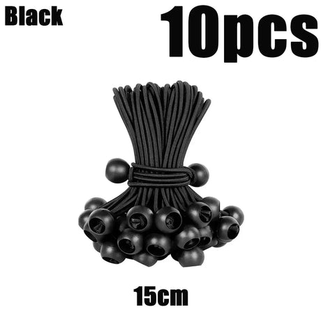 Carvallo Gummispannseile med kulhuvud | 10-pack | Elastisk fäste för presenningar, solsegel & tältaccessoarer Carvallo