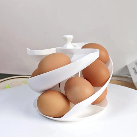 Carvallo RollEgg | Automatisk 3D-rullmekanism | Platsbesparande organizer | För upp till 18 ägg Carvallo