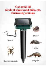 Solcellsdriven orm- och skadedjursavskräckare – ultraljudsenhet för trädgården Carvallo