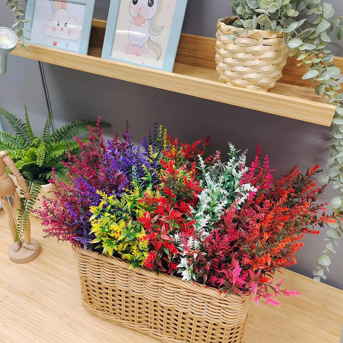 Carvallo 12-pack konstgjord lavendel | Konstväxter för bröllop, vaser, kronor & dekoration | För inomhus & utomhus Carvallo