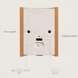 TimberSense Light - Uppladdningsbar Rörelsesensor Väggljus gjort av Trä Carvallo