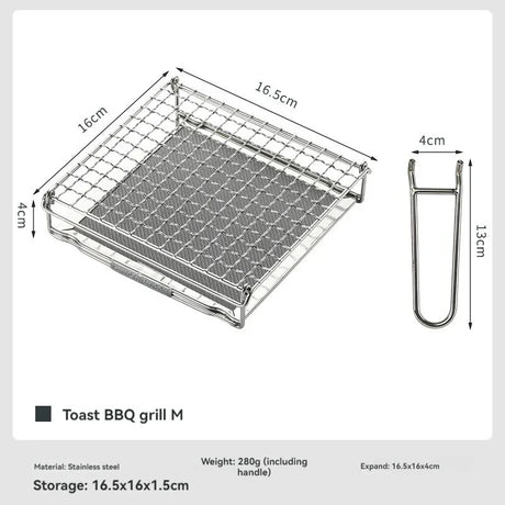 Carvallo Fällbar Rostfri Brödrost | Modell S & M | För Grill & Camping | Kompakt & Robust Carvallo