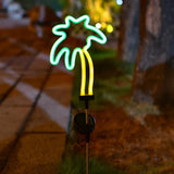 Carvallo NaturDécor Solar-Neon-Trädgårdslampa Kaktus & Flamingo | LED Jordspett IP65 Vattentät Carvallo