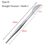 Carvallo 2-i-1 Bonsai-pincett med rotkrattor | Rostfritt stål 304 | Ergonomiskt handtag | För bonsai & suckulenter Carvallo