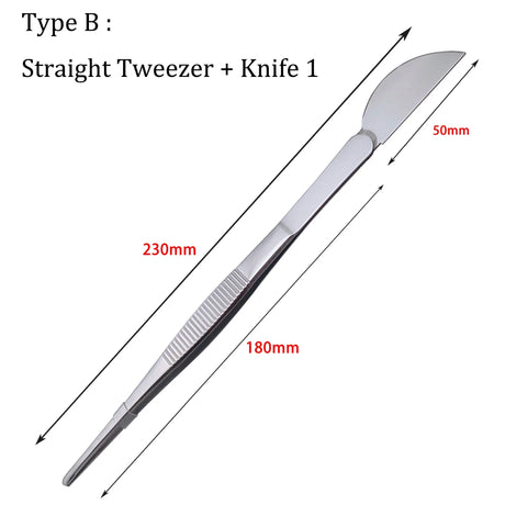 Carvallo 2-i-1 Bonsai-pincett med rotkrattor | Rostfritt stål 304 | Ergonomiskt handtag | För bonsai & suckulenter Carvallo