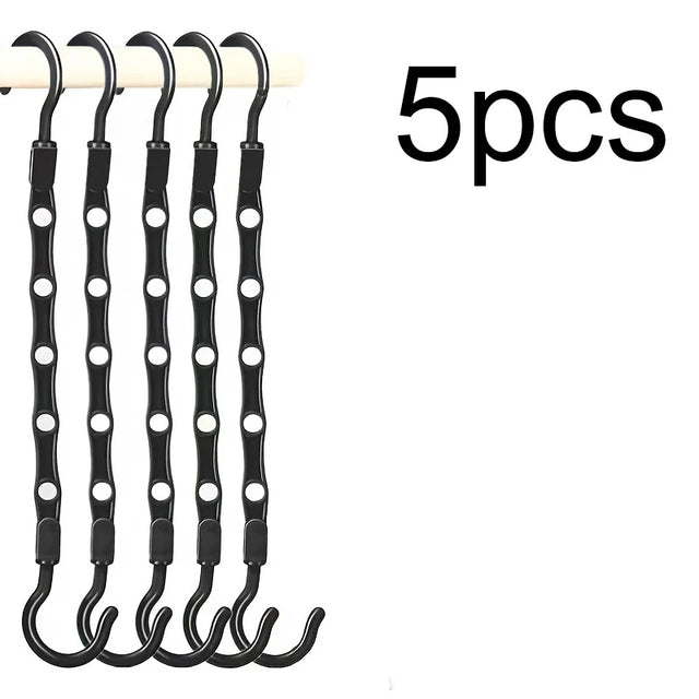 Carvallo Utrymmessparande klädhängare 5/10/20 stycken | Multifunktionella hängare för garderobsorganisation | Robust plastdesign | För mer förvaring i garderoben Carvallo