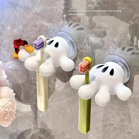 Carvallo Palmilo | Utan borrning | Med sugkopp | Tandborsthållare, handdukshängare & kabelhållare | Mickey-hand-design Carvallo