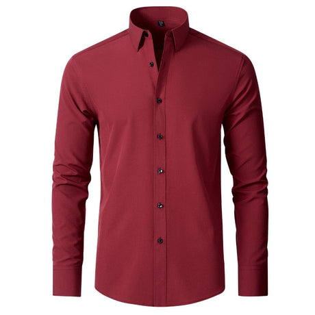 Modern Stretch Långärmad Skjorta-Clothes for Men-Hemnix-Röd-38-Hemnix