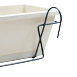 Carvallo Flex Balkongplanter | Med krokar och droppskål | 8 L plastblomlåda för räcken och fönster | Utomhus och inomhus Carvallo