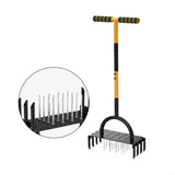 Carvallo AirCore Pro 2-i-1 Handgräsmatta-luftare av stål | Med 16 spikar & 8 jordkärnor | För trädgård, gräsmatta & markvård Carvallo