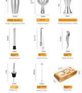 Carvallo – Lyxig Metallisk Bar Set för Stiliga Cocktails Carvallo