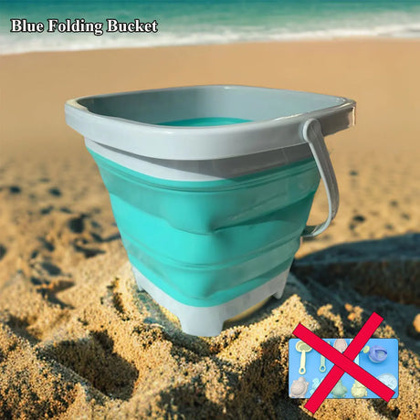 Carvallo Sandleksaker Set för Barn | Fällbar Hink & Tillbehör | Perfekt för Strand, Trädgård & Sandlåda Carvallo