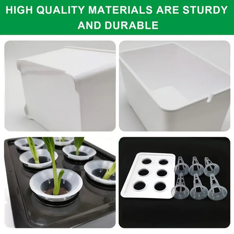 Carvallo Indoor-Grow-Set Hydroponiskt växtsystem för inomhusbruk | Självvattnande mini-växthus | 12×18×10,5 cm | För örter & sticklingar Carvallo