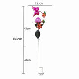 Carvallo Solsken Solar Trädgårdsstake Blomma med LED | Glasblomma & Järnstång | Automatiskt ljus vid skymning | För Trädgård, Balkong & Terrass Carvallo