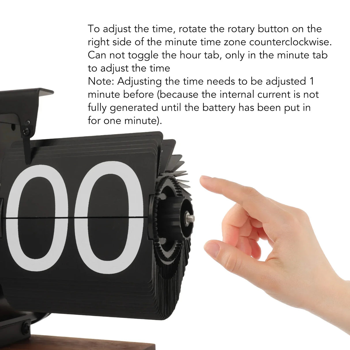 Vintage Flip Page Clock – Batteridriven Mekanisk Klocka för Hem- och Kontorsdekoration, Lätt att Läsa med Justerbar Knapp Carvallo