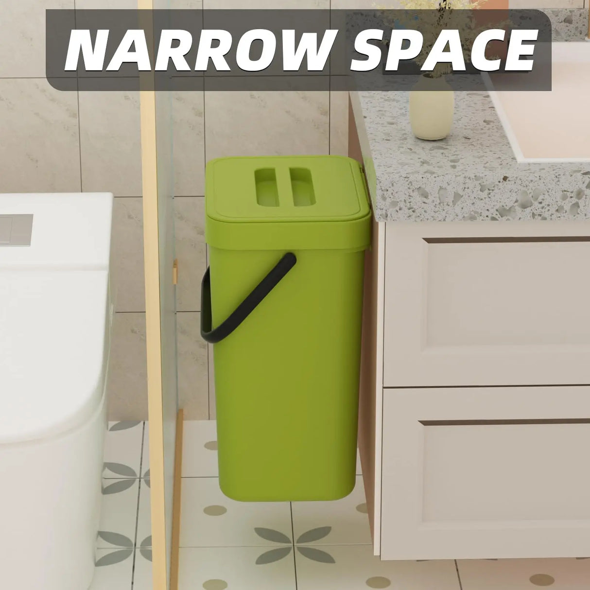 Carvallo Mini Soptunna | Med Lock | Hängande & Väggmontering | Kompakt & Luktblockerande | För Kök, Bad & Kontor Carvallo