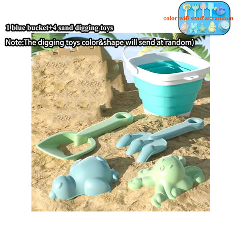 Carvallo Sandleksaker Set för Barn | Fällbar Hink & Tillbehör | Perfekt för Strand, Trädgård & Sandlåda Carvallo
