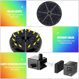 Carvallo AquaLuce 4W | Med 60 LEDs & 2000 mAh batteri | Automatisk vatten- & ljusfunktion | För dammar, fågelbad & trädgård Carvallo