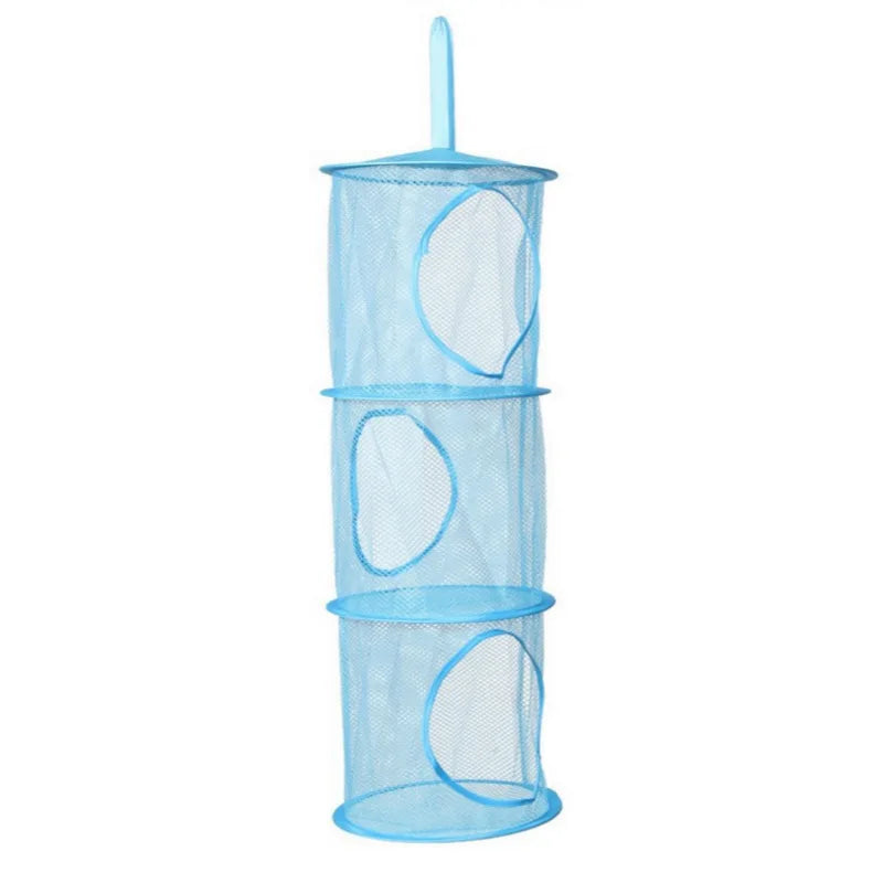 Carvallo Kids Hängende Förvaringskorg i Nätmaterial | 3-lagers Organiser för Leksaker, Tvätt & Accessoarer – 75×27 cm Carvallo