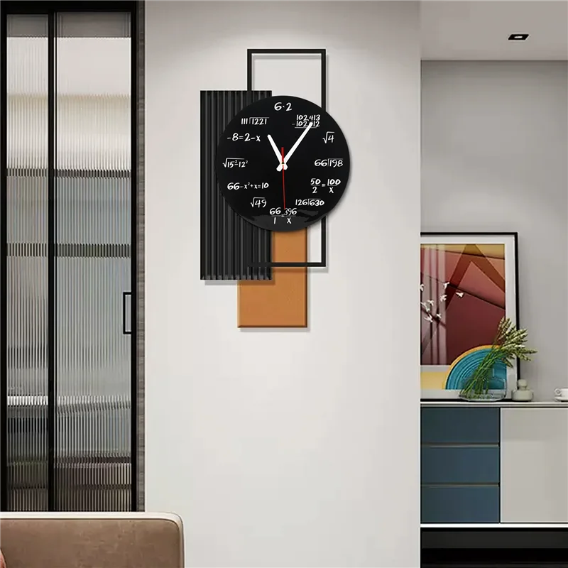 Mathematikekvationer väggklocka | 12" tyst kvarts | Utbildningsur för lärare och matematikkontakt | Brick by Brick Carvallo