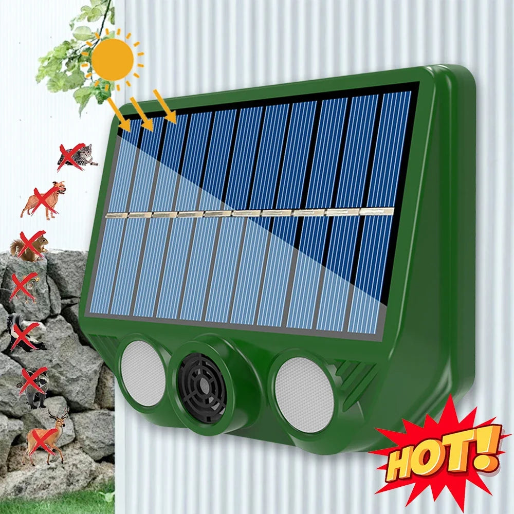 Carvallo Tiervertreiber ECOFERA DualProtect | Ultrasound & LED | IP66 Vattentät | Solardriven med USB-laddningsalternativ | 200-300 m² Täckning Carvallo