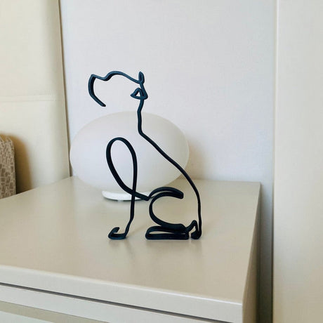 Minimalistisk hund konstskulptur-Home-Hemnix-Jack Russel-Hemnix