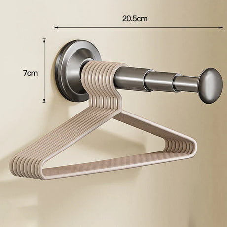 Carvallo FlexiHang | Teleskopfäste med sugkopp | Justerbar & borrfri | För badrum, hall & tvättstuga Carvallo