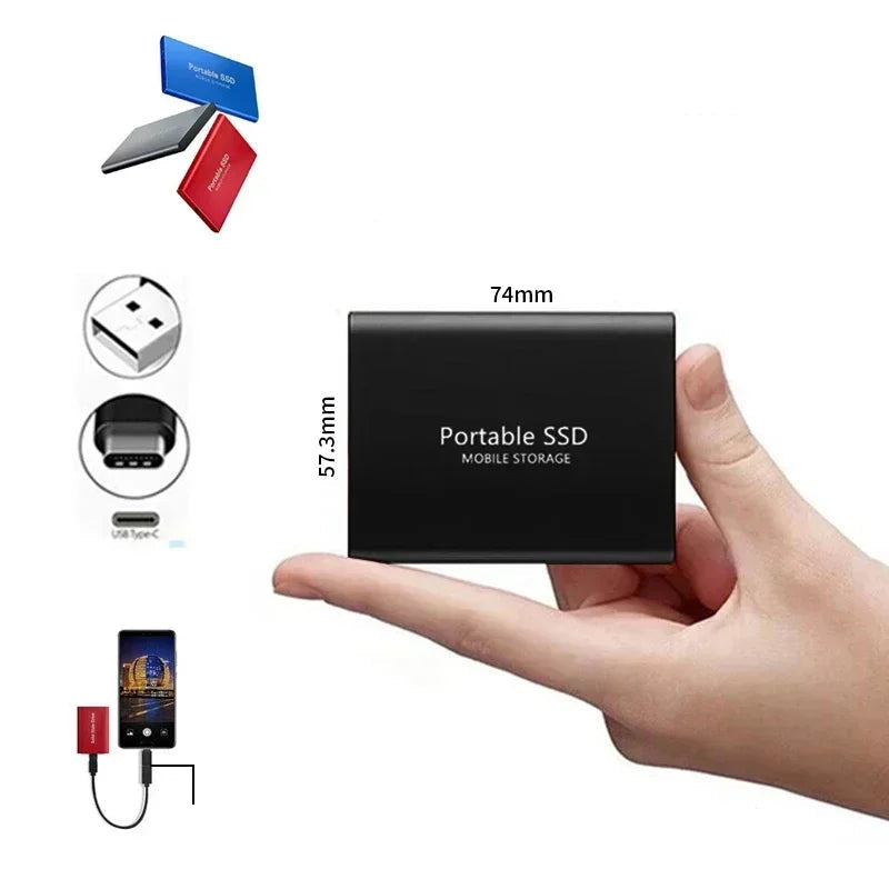 Carvallo Ultra Extern SSD | USB 3.1 Typ-C | Upp till 1000 MB/s | 500 GB / 1 TB / 2 TB | Kompakt & Stöttålig Carvallo