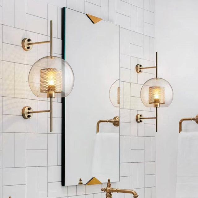 Rayvia Adriel - Modern honungskaka mässing & glas vägglampa Carvallo