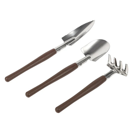 Carvallo MiniGrow Set Mini-trädgårdsverktyg Set 3-delad | Spade, spad och räfsa | För barn & krukträdgård Carvallo
