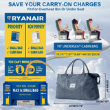 Carvallo Resväska Handbagage 40x20x25 | Stor kapacitet | Weekender för korta resor | Flygkunglig kabinväska Carvallo