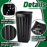 Carvallo DeepGrow Krukor Planter Krukor Höga & Fyrkantiga | 10/25-set | Med dräneringshål | Svart | 20x10x7 cm Carvallo