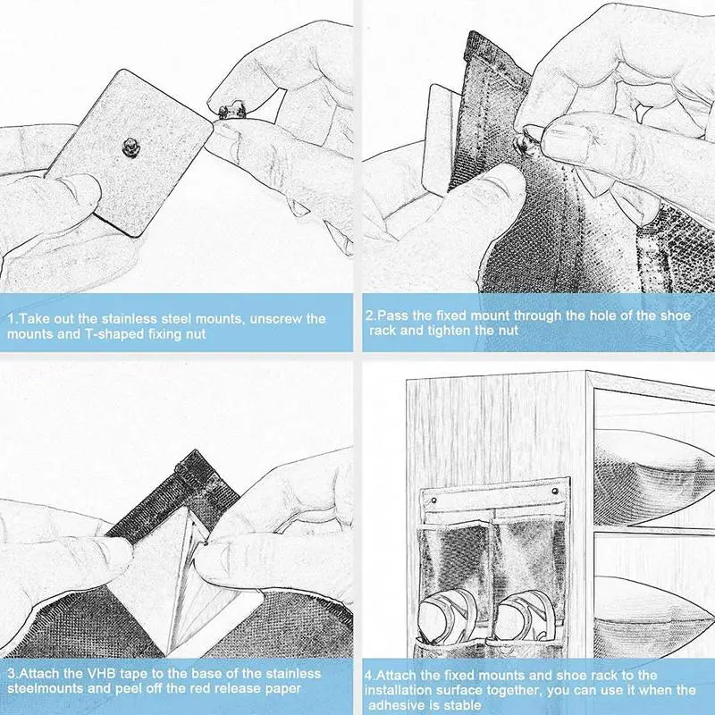 Carvallo MaxGrid Väggorganisatör med 6 fack | Hängande förvaringsväska | Non-woven & Fönster Carvallo