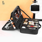 Carvallo Pro Make-up-väska | Bärbar kosmetikorganisatör med fack | För makeupartister, nageldesigners & resor Carvallo