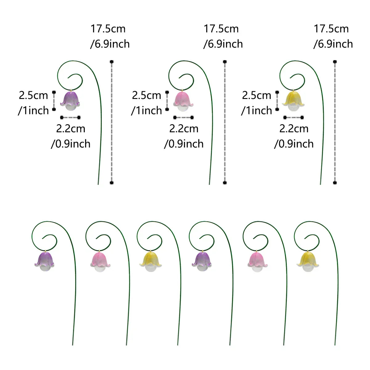Carvallo Ewige Kungsängslilja | 9-delat Feodags-Dekorationsset | Miniatyrfigurer för Krukväxter, Bonsai & DIY-Landskap Carvallo
