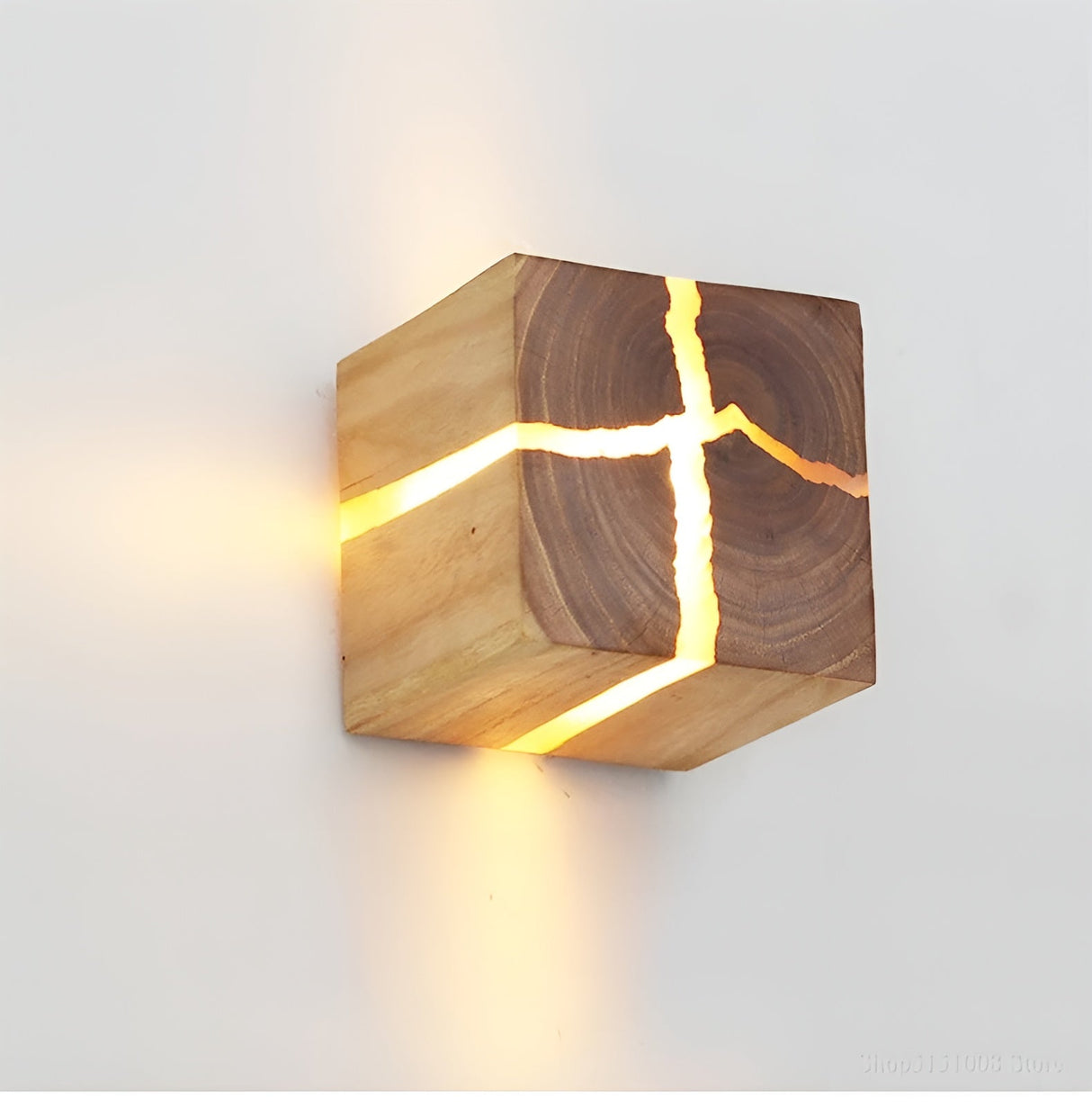 LED-bordslampa i kubform – Modern design av trä | Stilig för vardagsrum och sovrum Carvallo