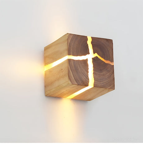 LED-bordslampa i kubform – Modern design av trä | Stilig för vardagsrum och sovrum Carvallo